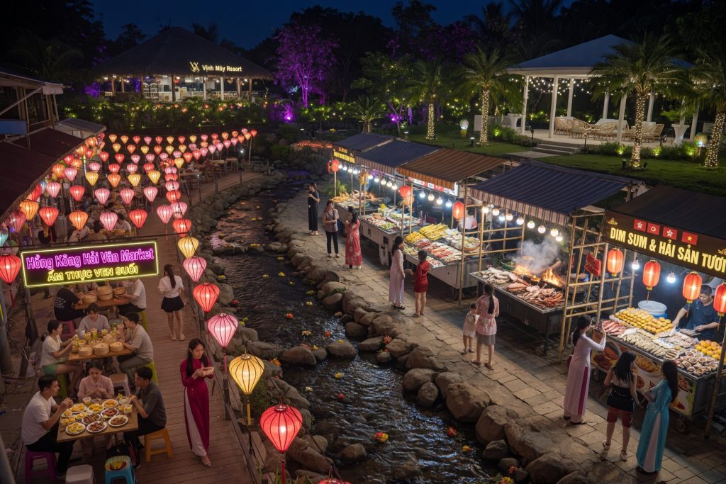 phối cảnh chợ hồng kong phân khu bạch vân vinhomes hải vân bay